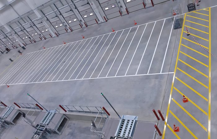 Markierung von Palettierung und Sperrfläche